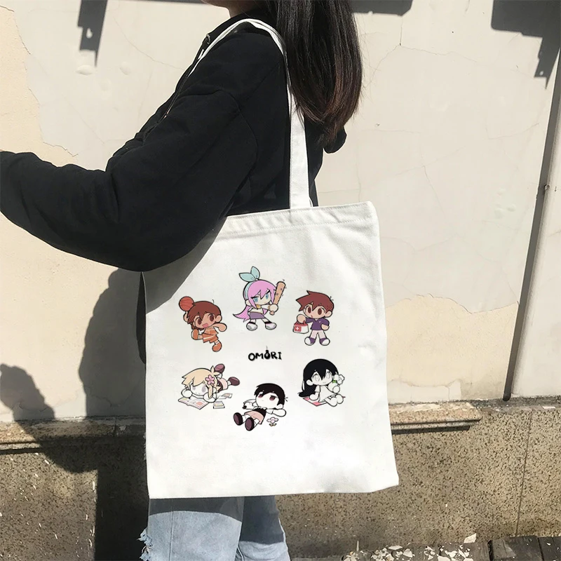 Game Omori Vrouwen Boodschappentas Kruidenierswinkel Bolsa Tas Canvas Handtas Handtassen Mode Schouder Canvas Tassen Casual