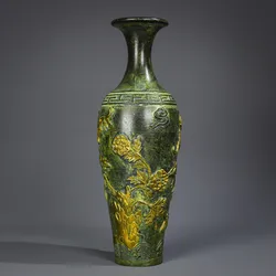 Bronze Gilded Five Blessings by the Door Vase Vintage Home Decoration