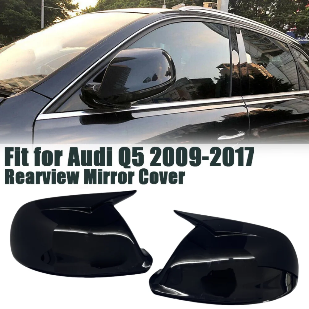

Глянцевая черная/крабоновая крышка бокового зеркала заднего вида для Audi Q5 SQ5 8R 2009-2017 Q7 4L Facelift 2010-2015, колпачки для зеркал