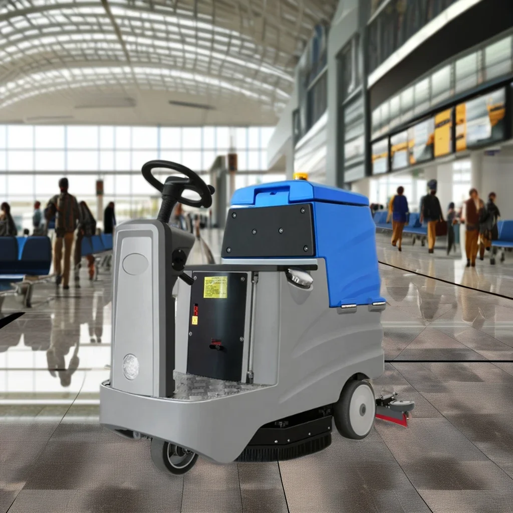 VOL-750 High Quality Commercial Ride-On Floor Scrubber Dryer Electric Big Brush Cleaning Equipment