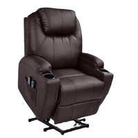 Modern Black Living Room Elderly Electric Power Single Lounge Leather Recliner Swivel Lift Rocking Massage Recliner Sofa Chair