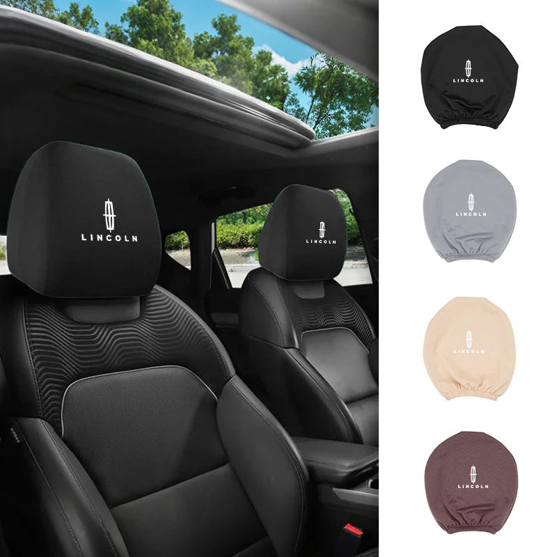 Car Seat Headrest Cover Cotton Dustproof Protector Cover Headrest Decoration Accessories For Lincoln MKZ MKX Aviator Navigator C view 4
