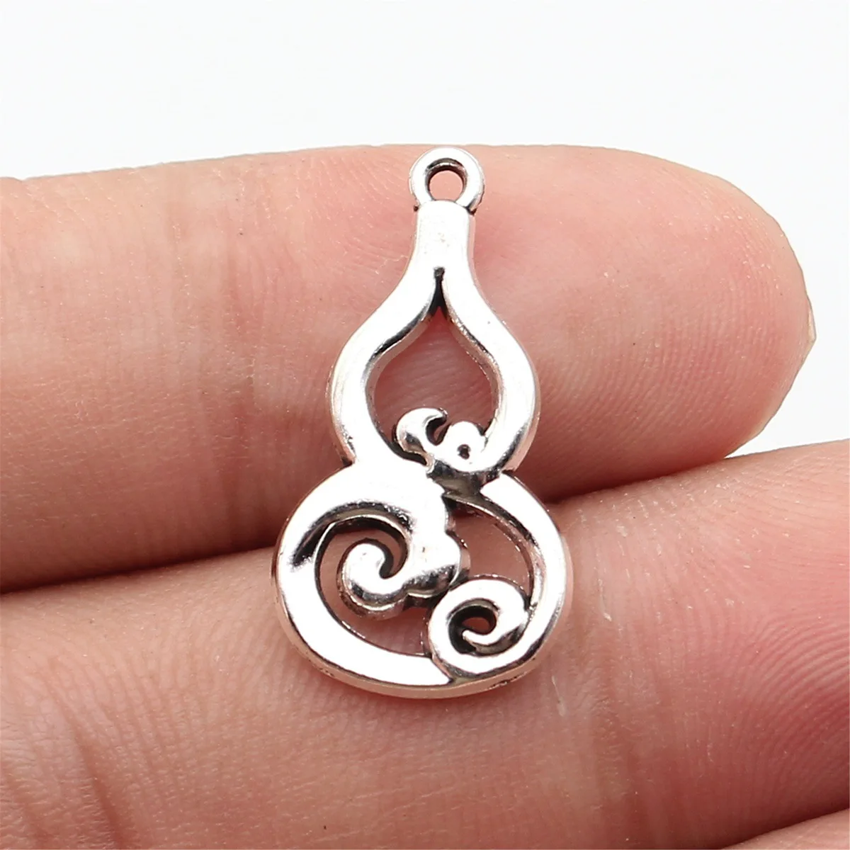 10Pcs 25*14mm Chinese Style Hollow Gourd Charms Zinc Alloy Blessing Pendants For DIY Jewelry Making Handmade Jewelry Accessories