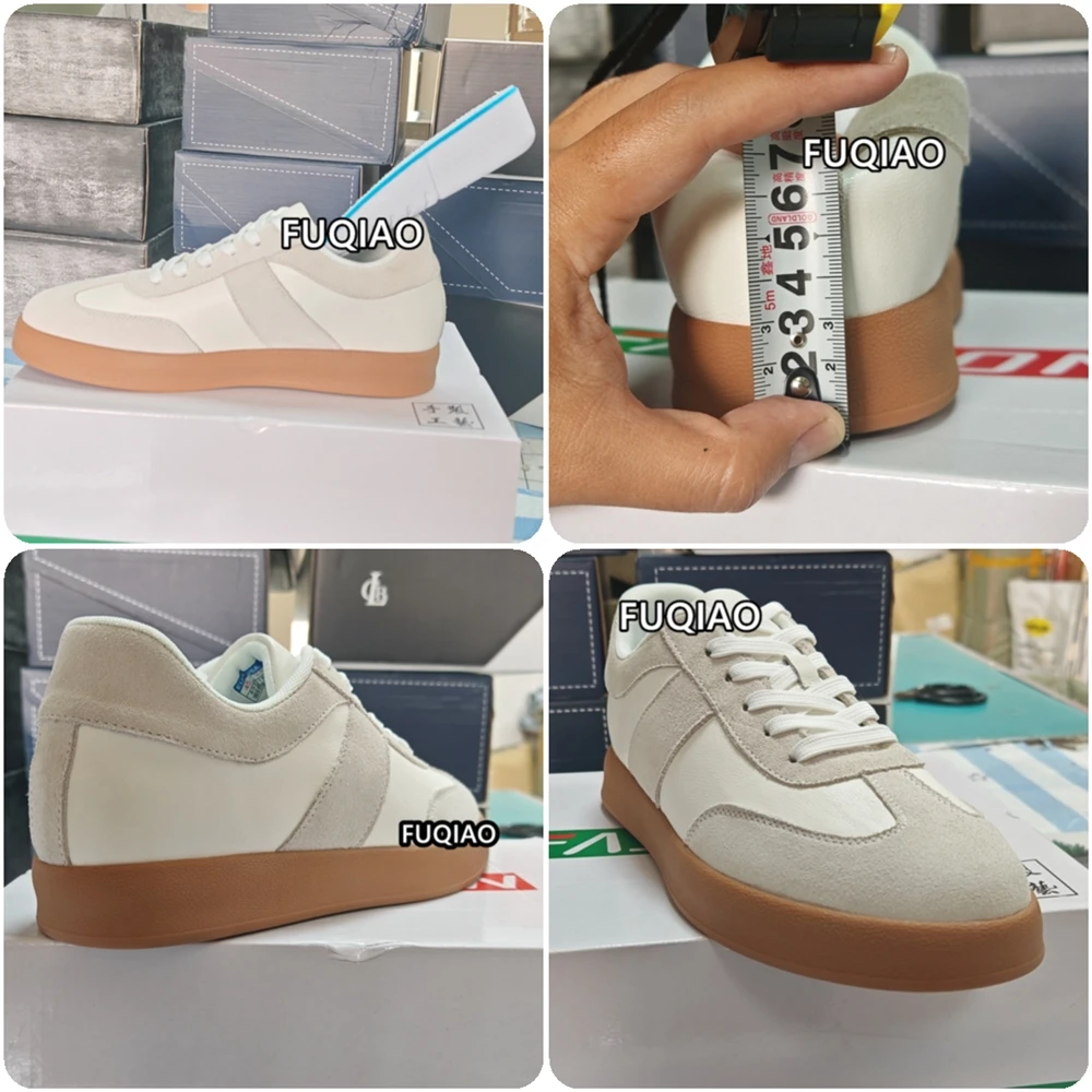 Men 6CM Hidden Heel Elevator Shoes Retro Casual Height Increasing Sneakers Soft Comfort Sports Non Slip Lace Up Outdoor Footwear