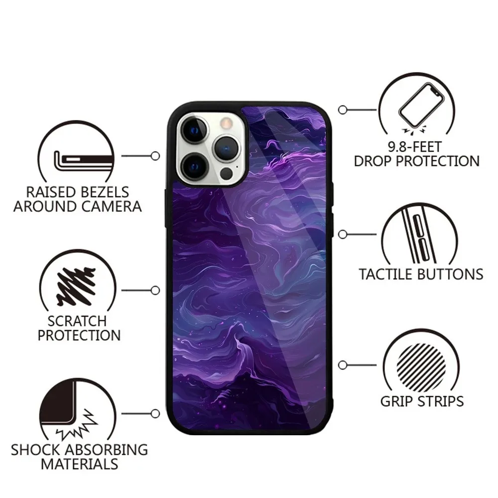 Purple Asethetic  Phone Case Strong Magnetic For IPhone 16,15,14,13,Pro,Max,Plus,11,12,Mini For Magsafe Wireless Charging