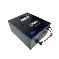 Waterproof Metal Case 51.2V 105AH 5kWh LiFePO4 Deep Cycle Rechargeable Lithium Battery with BT & Heating for Golf Cart RV Boats