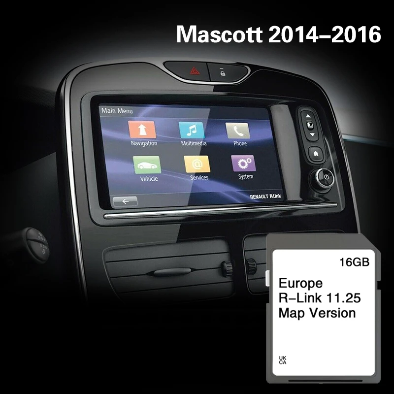 R-LINK Update Navi Syaterm for Renault Mascott 2014-2016 Map Cover Europe Esronia England SAT Nav GPS Card