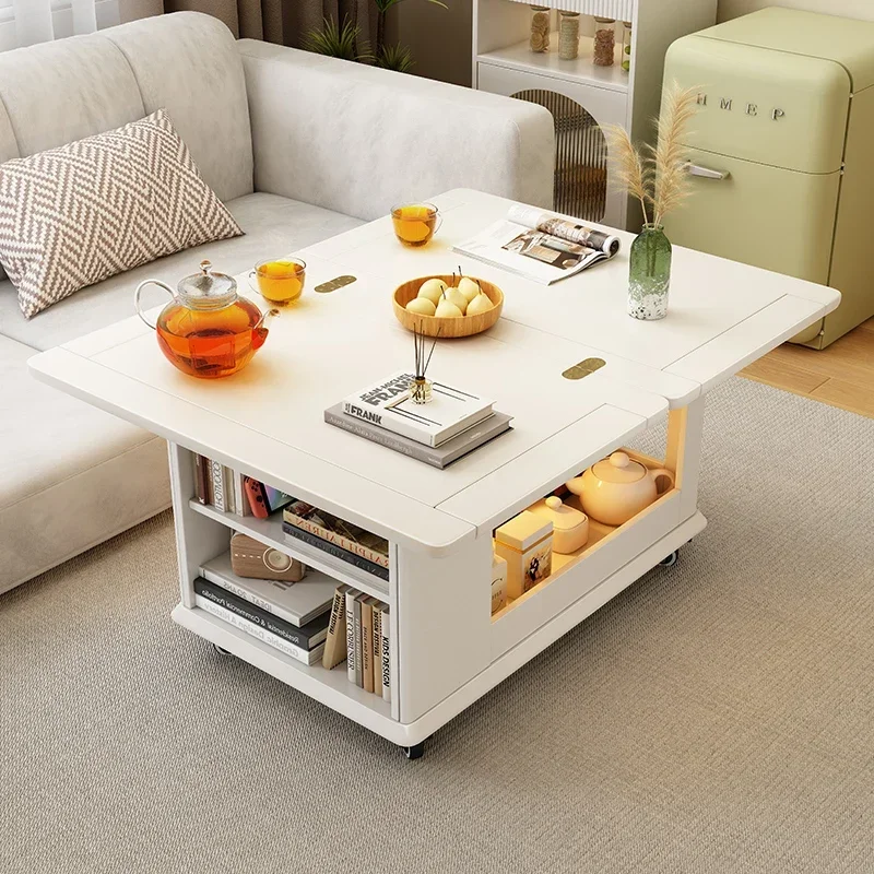 Mesa de centro plegable móvil para sala de estar, gabinete lateral para sofá, mesa auxiliar móvil, mesita de noche para dormitorio, gabinete de almacenamiento