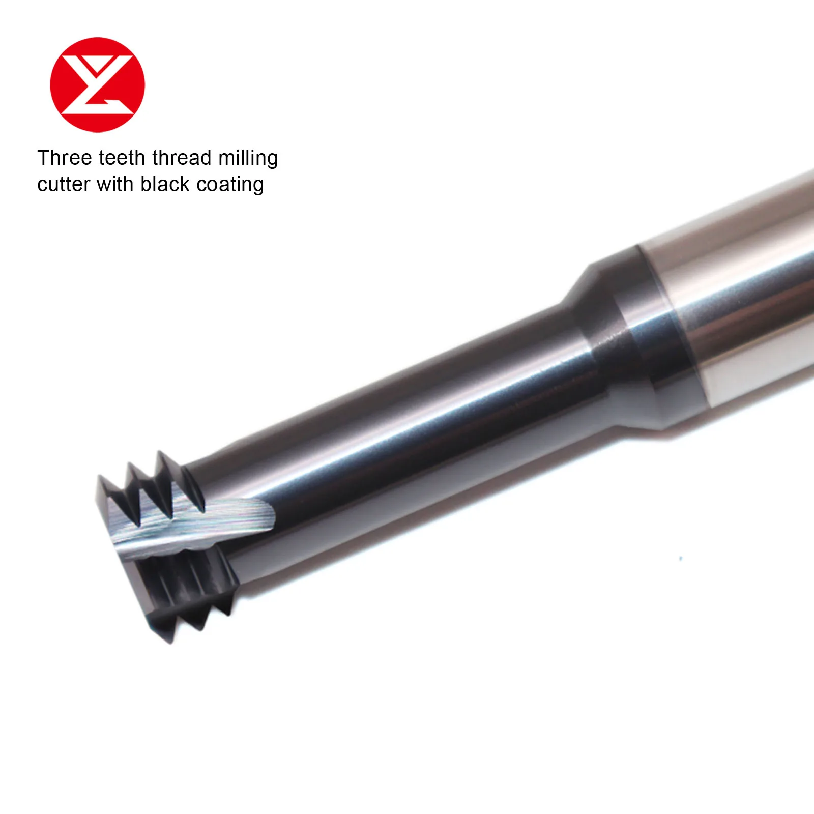 HRC60 Import Balzers coating three teeth thread cutter metric single cutting milling cutter carbide tungsten steel milling