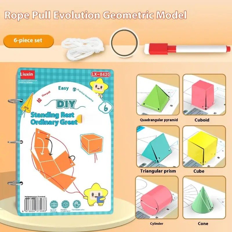 1 Set Spatial Thinking Training DIY Math Learning Book 3D Geometry Quiet Book For Kids Montessori Educational Tracing Workbook