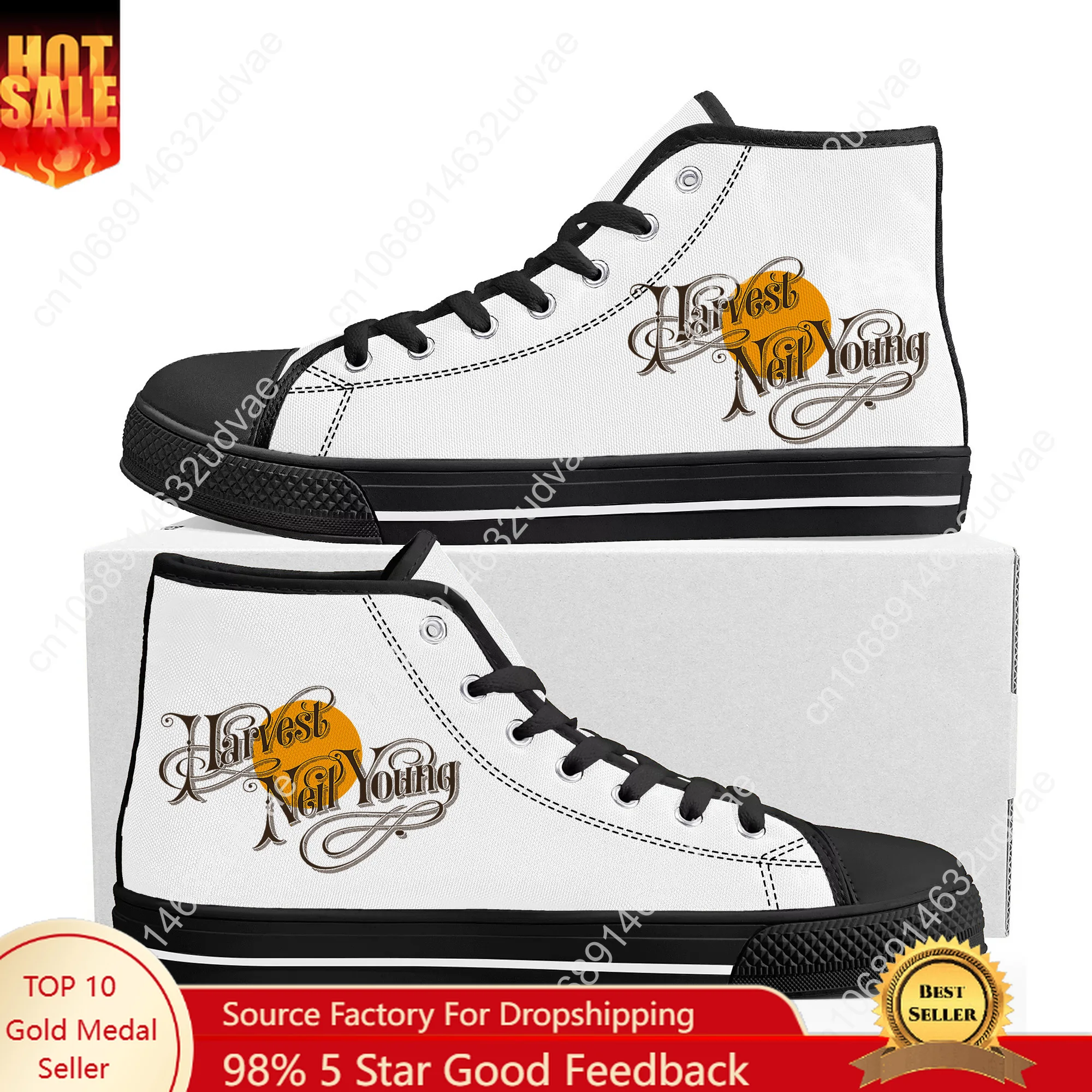 

Neil Young High Top Sneakers Mens Womens Teenager High Quality Canvas Sneaker 3D Print Casual Couple Shoes Personalized Shoe