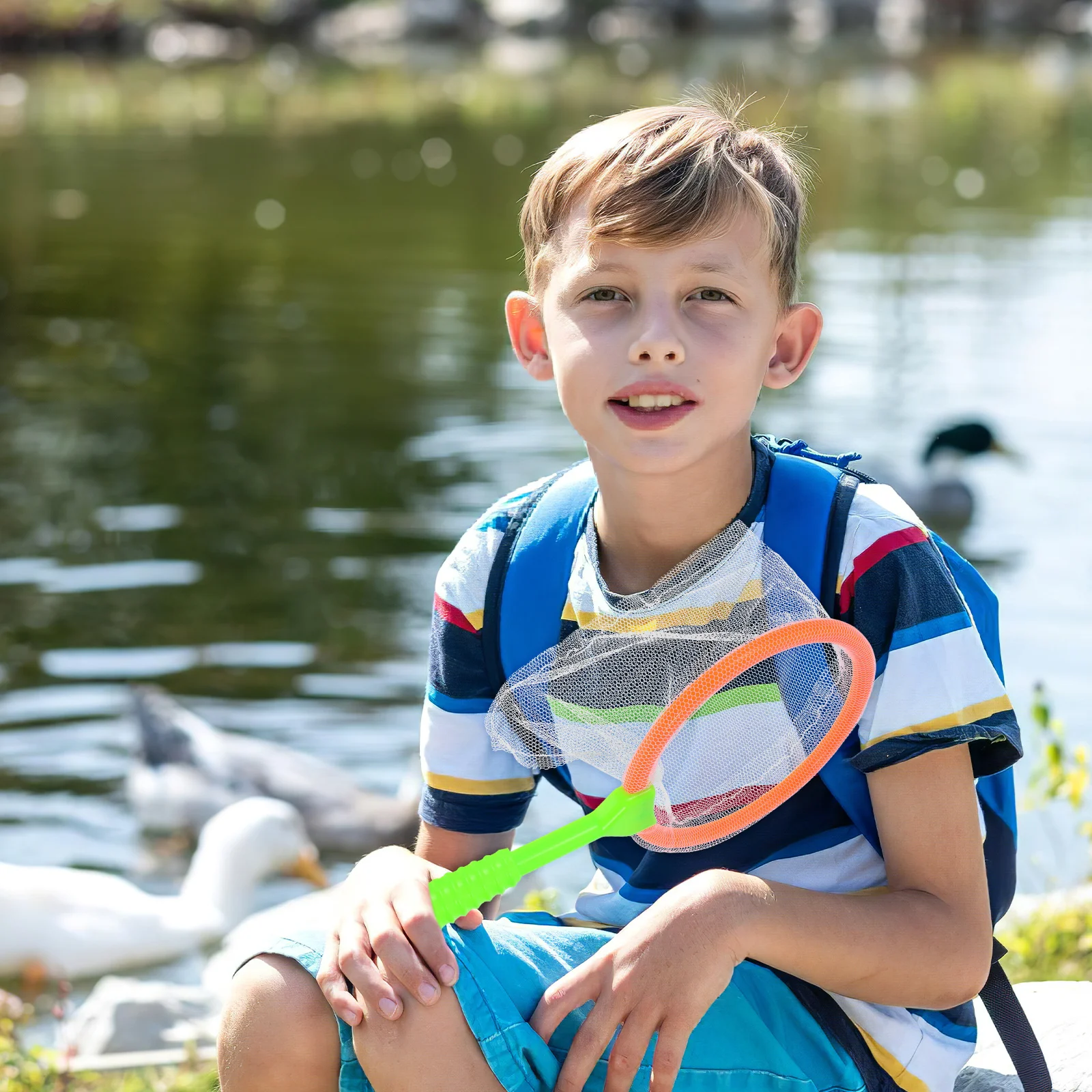 ตาข่ายดักปลาสำหรับเด็ก 16 ชิ้น สำหรับดักจับปลา แมลง ผีเสื้อ ใช้เล่นสนุกและเพื่อการศึกษา สีสุ่ม