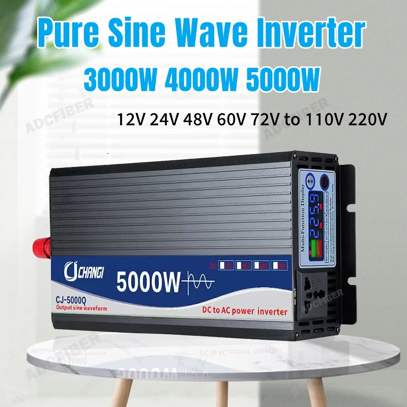 Pure Sine Wave Inverter DC 12V 24V 48V 60V to AC 220V Converter 3000W 4000W 5000W 50HZ 60HZ Automotive Power Car Solar Inverter