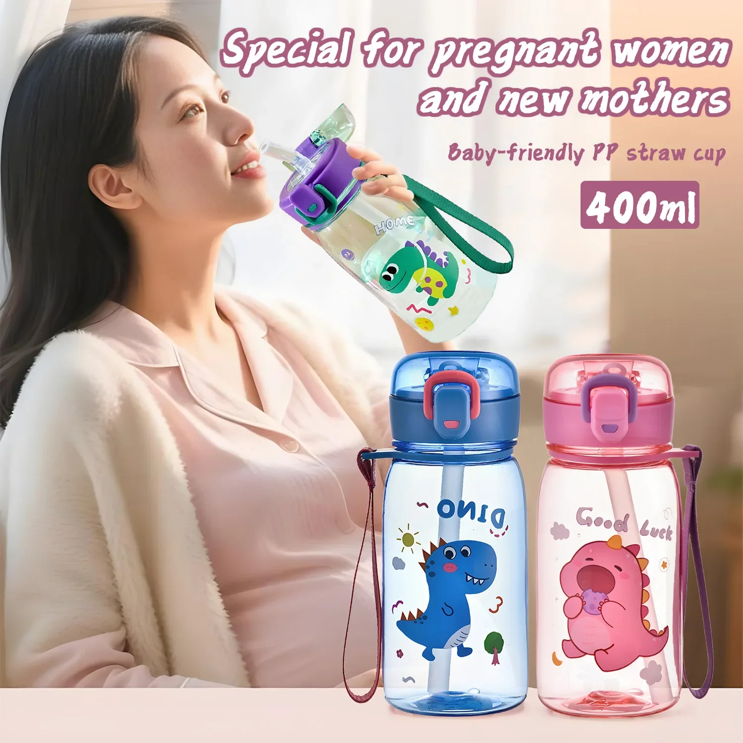 

400 м беременная мама милый мультфильм студент чашка для воды чашка для напитков портативная чашка для воды чайник подходит для использования на открытом воздухе