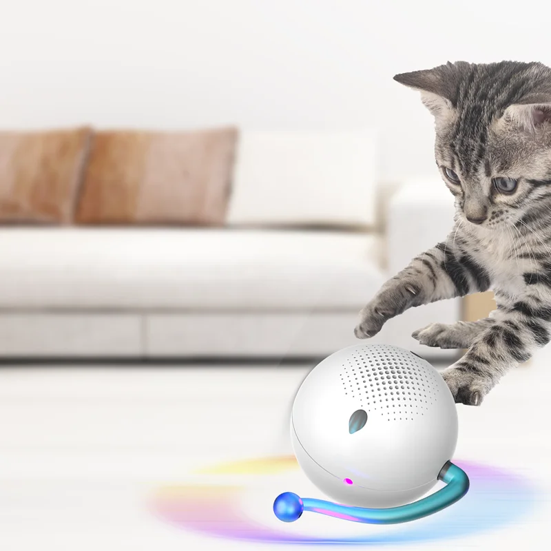 LMZOE Pet Auto rotating toy ball for cat smart APP control interaction intelligent obstacle avoidance running tease cats