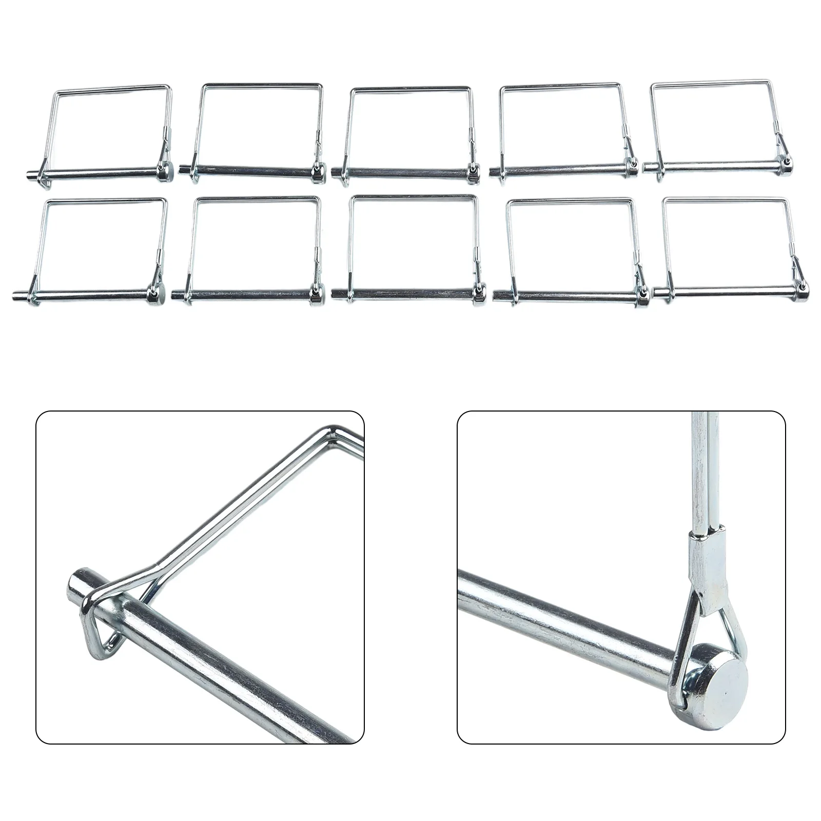Trailer Coupler Safety Pin Lock Silver 6mm Diameter For Pintle Hook Pin For Trailer Jack Pin Shaft Locking Pin