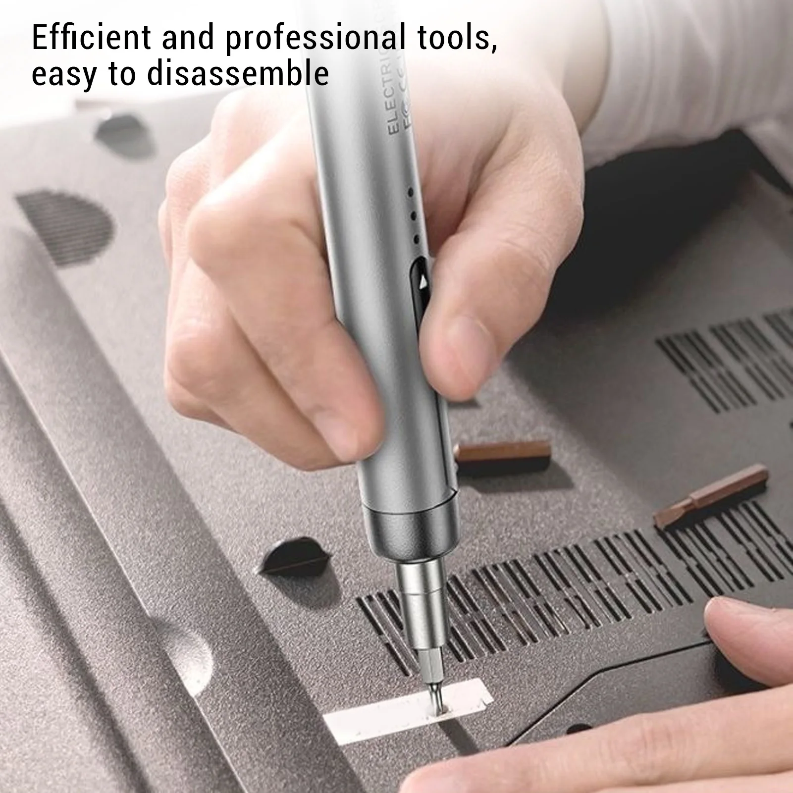 

Mini Electric Screw Driver Set Cordless Rechargeable 46 in 1 150rpm Repair Kit with Box Screwdriver Bits Gray