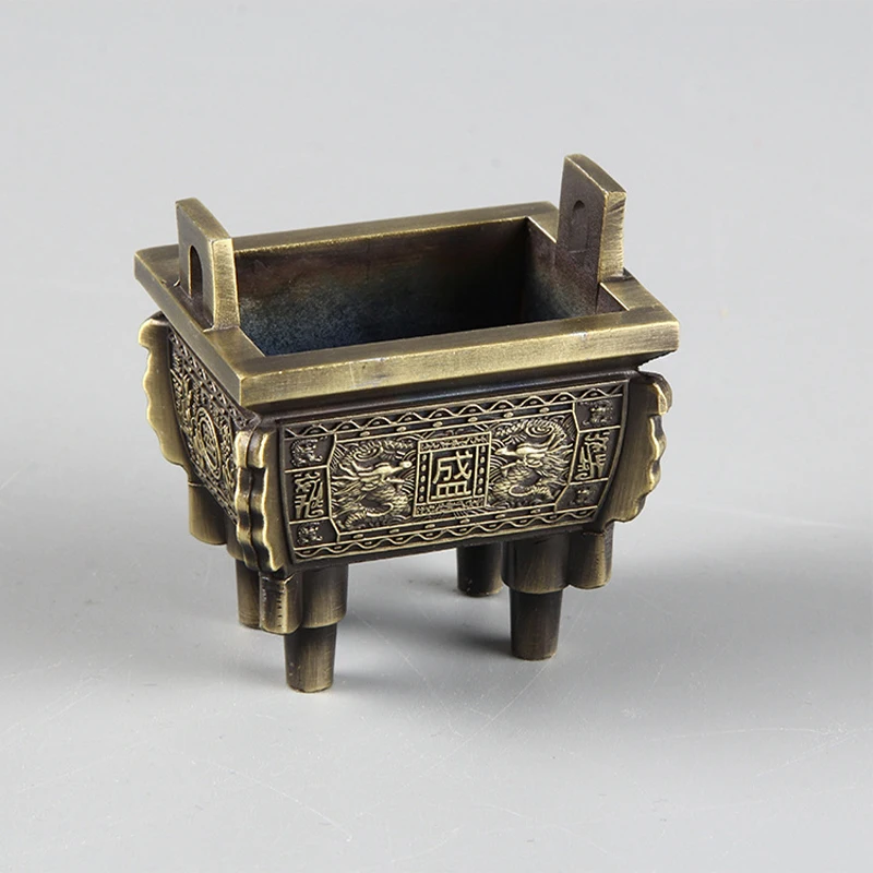 Chinese Retro Bronze Incense Burner Spring Zen Classical Imitation Ancient Mountain Water Carving Dragon Craft Decoration