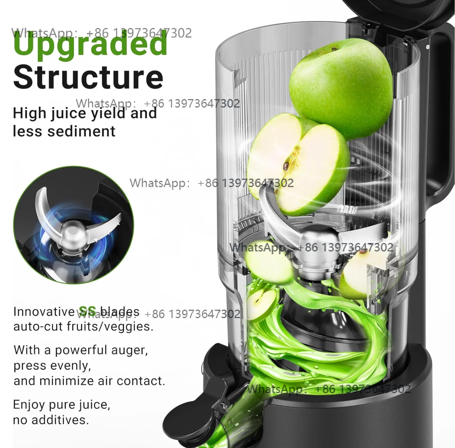 130mm Wide Feed Chute Masticating Juicer for Fruits with Factory Price