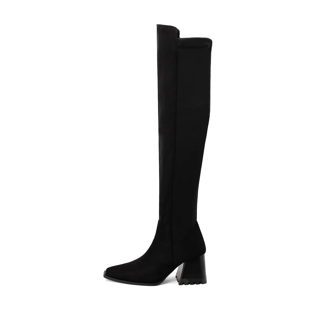 New Winter Sexy Gray Brown Women Over the Knee High Boots Hot High Heel Lady Casual Shoes Plus Big Size 12 43 46 48