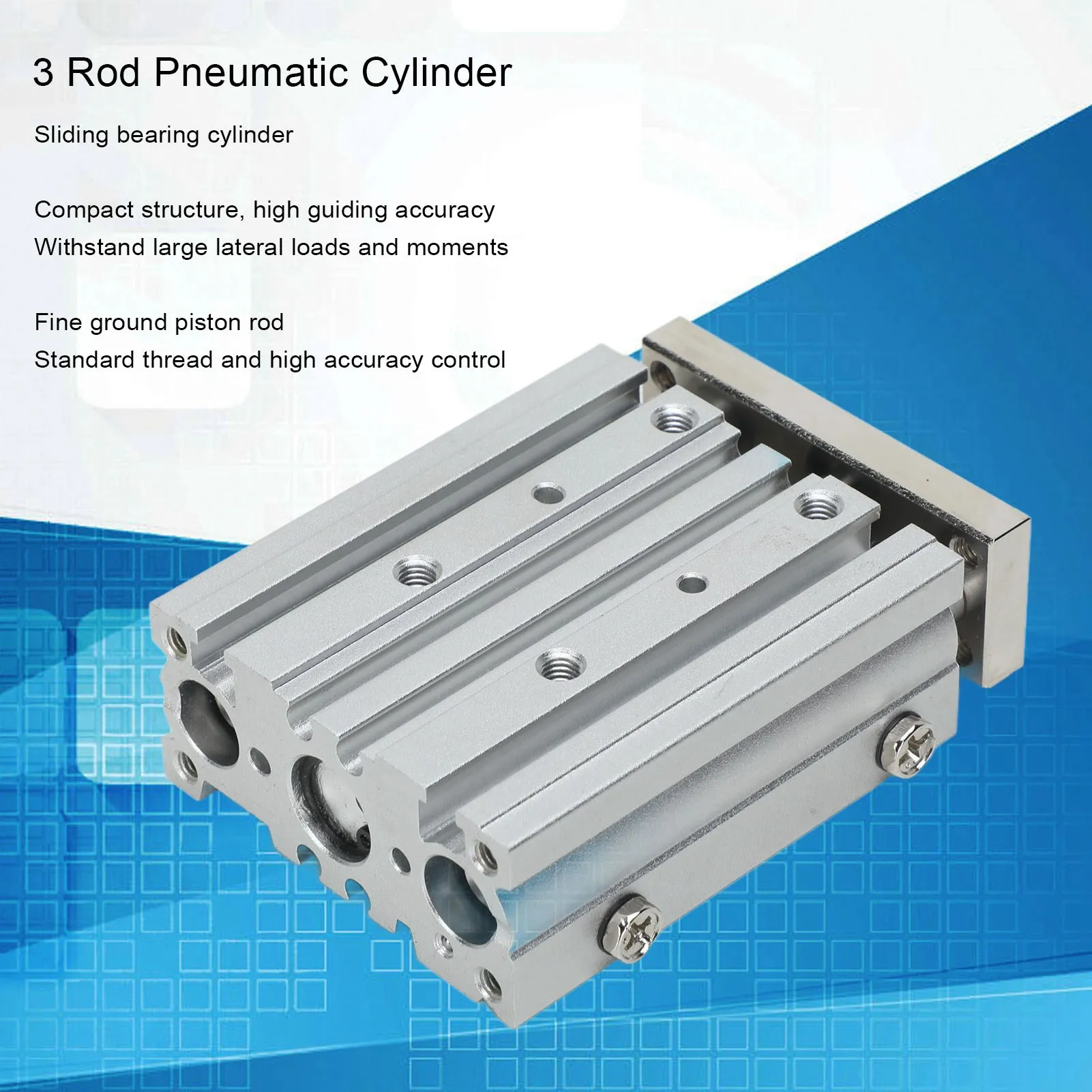 

3 Rod Pneumatic Cylinder Type Double Action 12mm Bore 40mm Stroke with Aluminum Alloy Pneumatic Cylinder