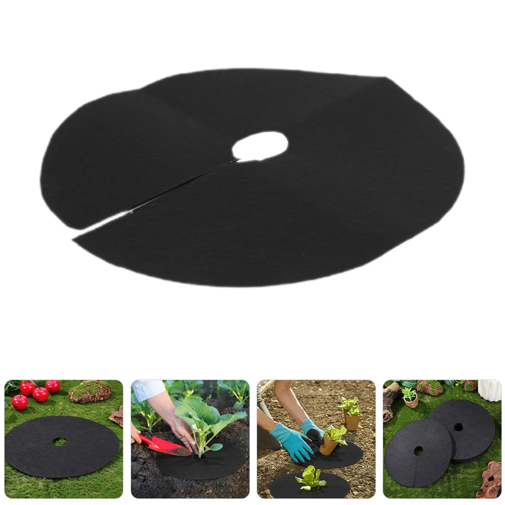 

10Pcs Non-Woven Tree Protector Mat Round Mulch Ring Landscape Fabric Gardening Barrier Cloth Outdoor Indoor Use