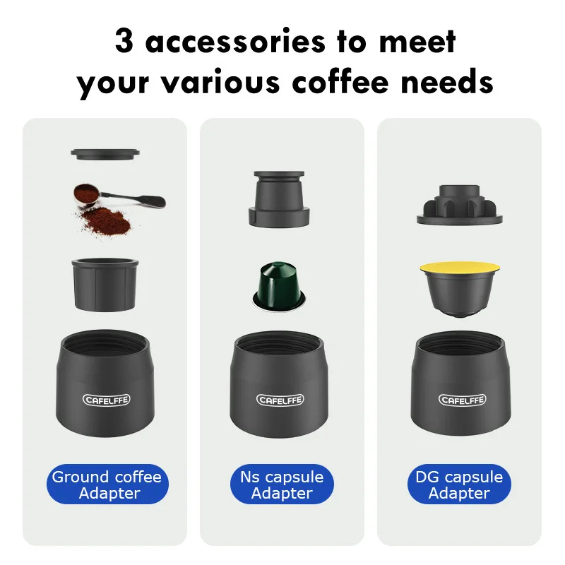 Portable Coffee Maker 3-in-1 Espresso Capsule Coffee Machine Outdoor Travel Hand Press Fully Automatic Rechargeable Carry-on Min