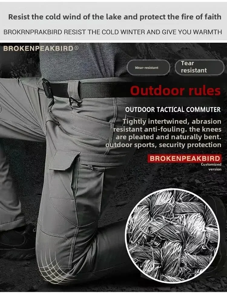 5XL 6XL invierno al aire libre mantener caliente asalto resistente al desgaste múltiples bolsillos pantalones largos suave Shell montañismo pantalones tácticos