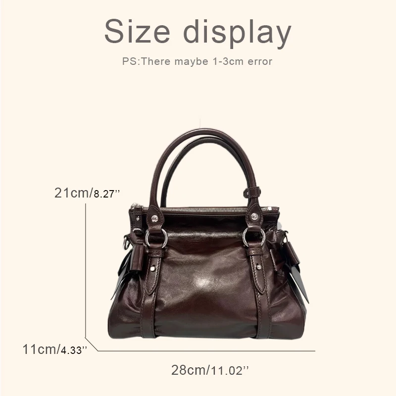 Distressed Vitello Lux Small Bow Bags For Women Luxury Designer Handbags Purses 2026 New In PU vintage Rivet top handle Shoulder