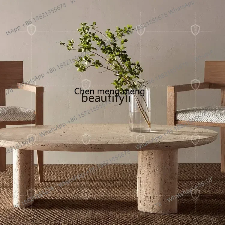 โต๊ะกาแฟหินอ่อนสไตล์นอร์ดิก ดีไซน์สร้างสรรค์ สำหรับห้องนั่งเล่น โต๊ะน้ำชาหิน โต๊ะน้ำชาหินดีไซน์เนอร์