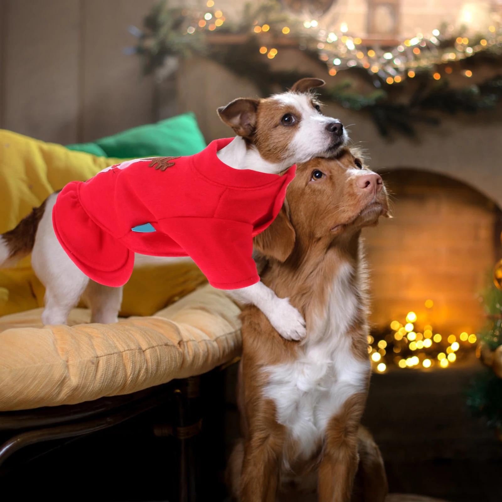 

Adorable Snowman Skirt Pet Christmas Dress Puppy Supplies Size Fashion Bright Durable Comfortable Outdoor Walking Photo