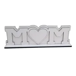 Sublimation Blank Mom Dad Papa Wood MDF Love Photo Frame Ornaments Family Souvenir Decoration Mother's Father's Day for DIY Gift