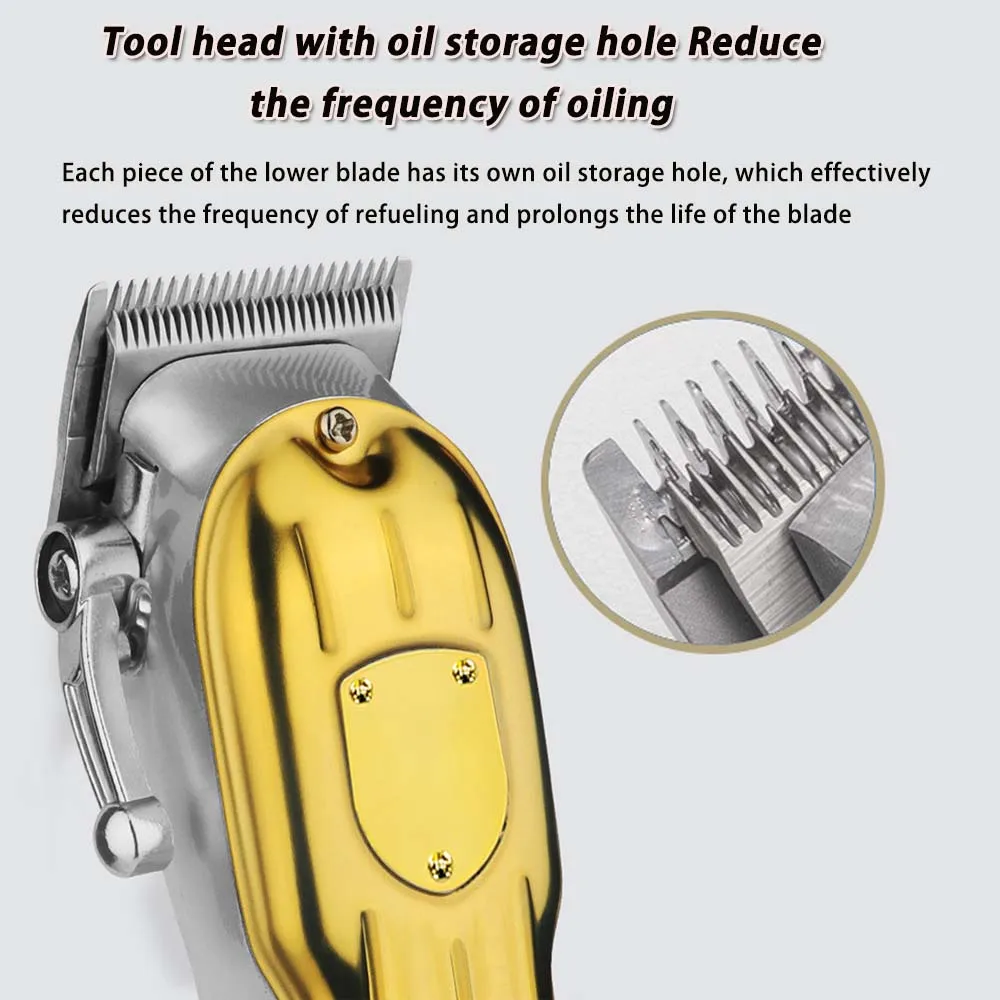 Professional Hair Clippers for Men Professional - Cordless Barber Clippers for Hair Cutting & Grooming Rechargeable Beard Trimmer USB Rechargeable Grooming Kit with 4 Guide Combs & Cleaning Brush
