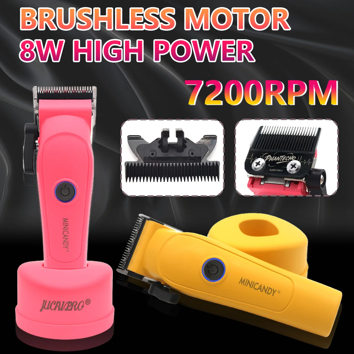 JUCAI JC-06 Professional Hair Clipper for Men Fade Blade 7200RPM
