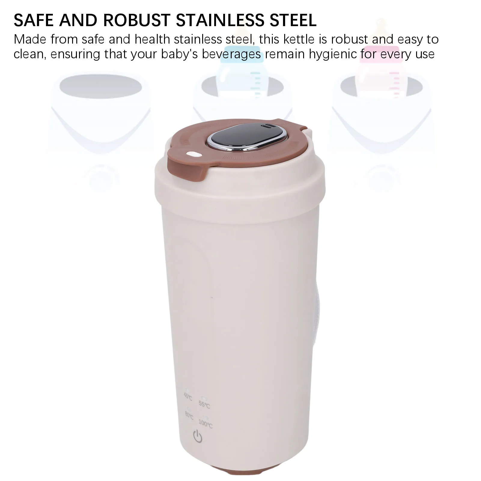 غلاية مياه صغيرة للسفر من الفولاذ المقاوم للصدأ قابلة لإعادة الشحن 500 مل غليان سريع 300 وات غلاية كهربائية محمولة لحليب الشاي والقهوة #3