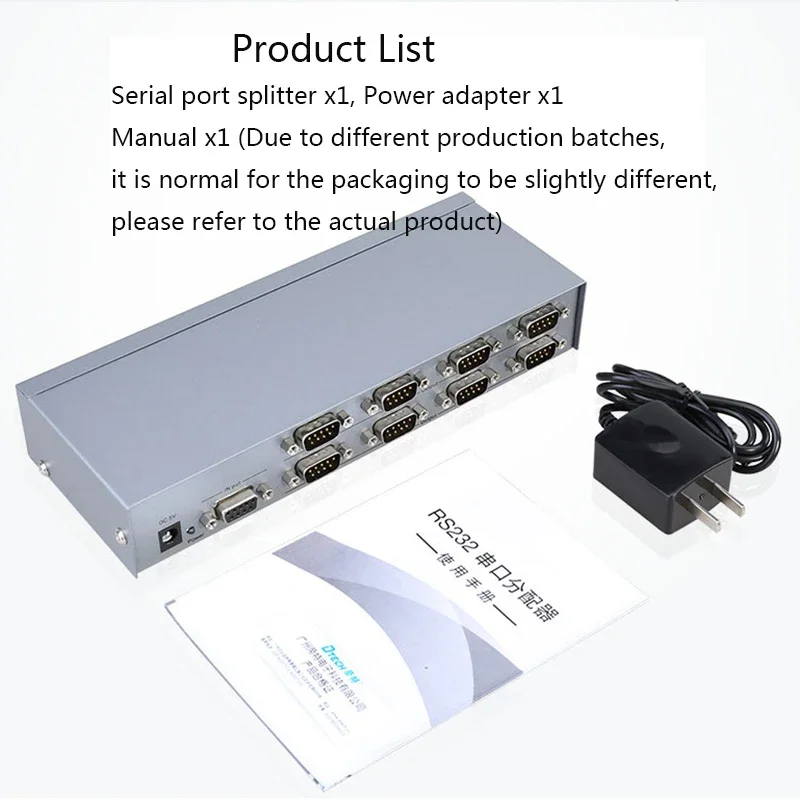 DTECH 1 Input 8 Output Serial Splitter Metal RS232 Serial Splitter 1 to 8 for Video Audio