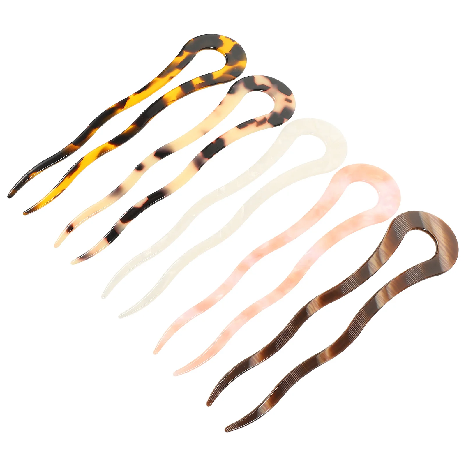 5Pcs High-Quality Vintage Hairpins U-Shaped Acetate Hair Sticks Durable Safe for Women Various Occasions Vintage Hair Forks