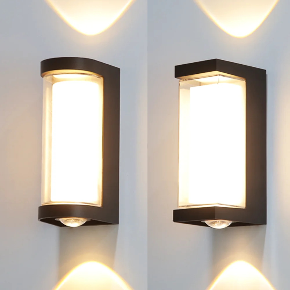 Dual-Sided IP65 Outdoor Wall Light, Warm Light，12W High Brightness with Universal AC85-265V for Porch, Stairs, Garden