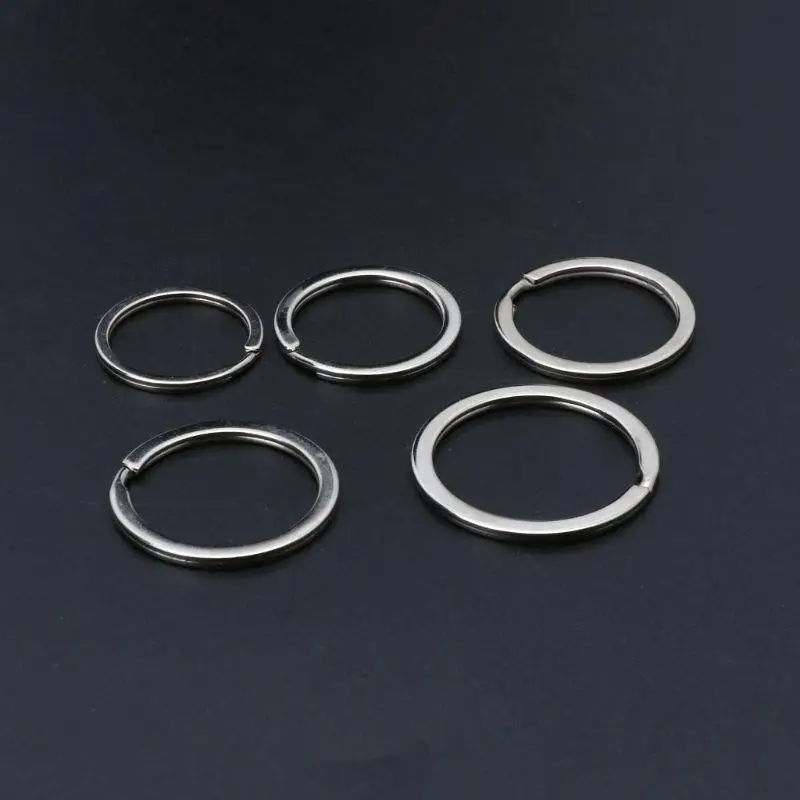 31BB 100 Pcs Metal Round Flat Keyring Round Split for Key Rings Chain Keys Holder Jewelry Findings 25MM 28MM 30MM 3