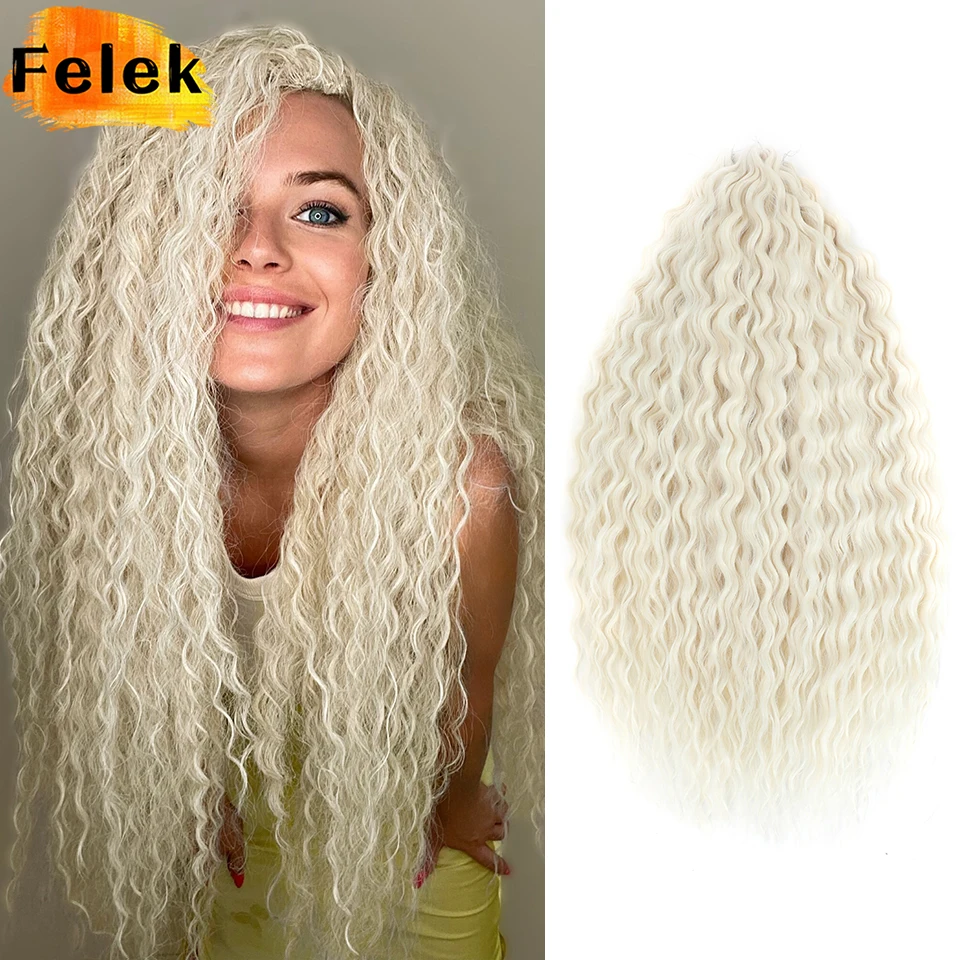 

22-дюймовые медовые блондинки Ariel Curl Вязание крючком Косы Наращивание Синтетические свободные глубокие волны Твист Вязание крючком Волосы Омбре Зеленые плетение волос