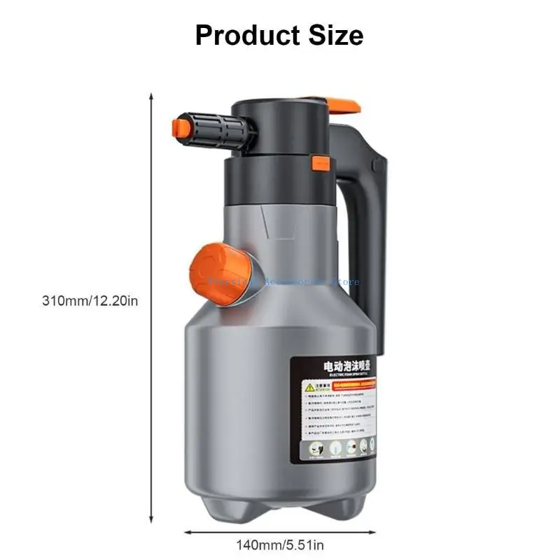 U75E Penyemprot Busa 2 Liter Penyemprot Busa Salju Botol Penyemprot Busa Pembersih Tekanan Listrik untuk Berkebun Cuci