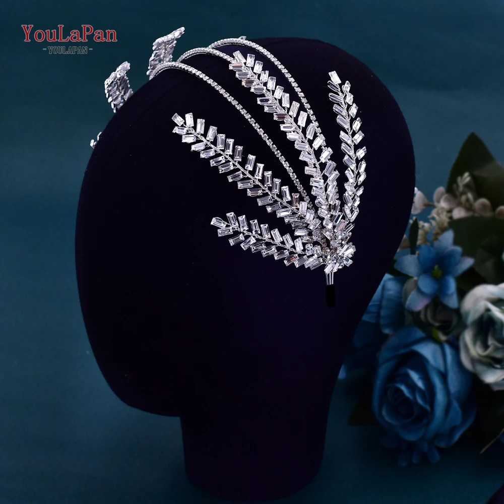 

YouLaPan Crystal Bride Headbands Wedding Hair Accessories Princess Tiara and Headdress Bridal Hair Ornament Woman Hairband HP479