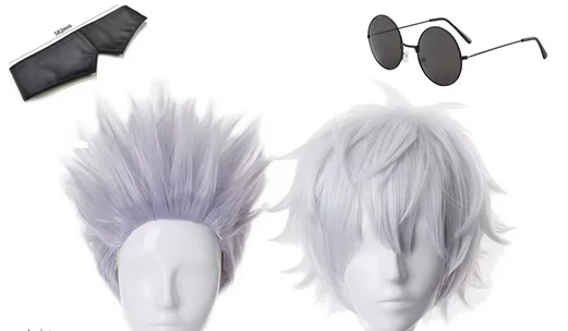 Gojo Satoru Cosplay Wigs Anime Gojo Short Heat Resistant Synthetic Hair Party Wig Without Eye Patch