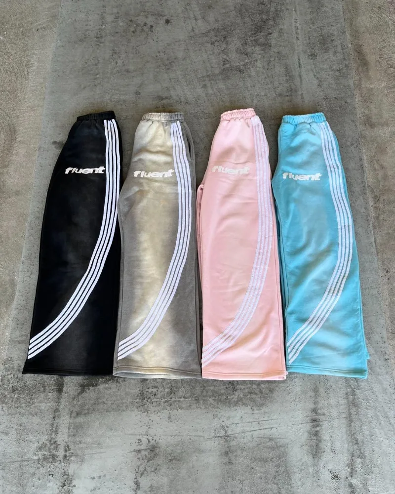 2024 European and American Trendy Brand Wide-leg Pants Y2K Harajuku Retro Classic Striped Sweatpants Hip-hop Street Loose Casual