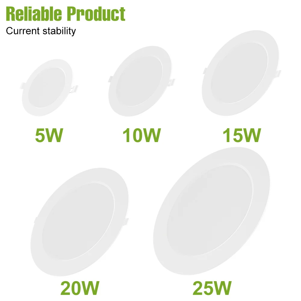 10 Pack LED Downlight Recessed Round Ceiling Lamp 220V Panel Light Indoor Cool White Spotlights No Flash 5W 10W 15W 20W 25W 240V