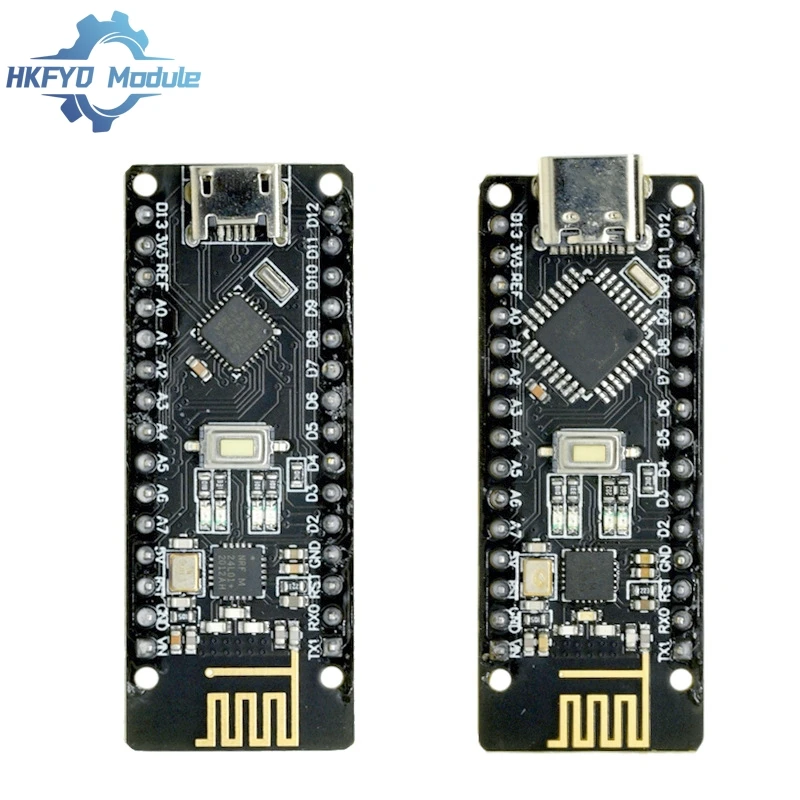 RF-Nano for Arduino Nano V3.0, Micro USB Nano Board ATmega328P QFN32 5V 16M CH340, Integrate NRF24L01+2.4G wireless