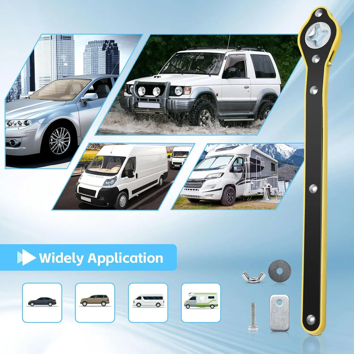 Car Mounted Small Car Universal Crank Handle Accessories with CAR Tools Car Jack Handle Lever Labor-saving Wrench Tool image 4