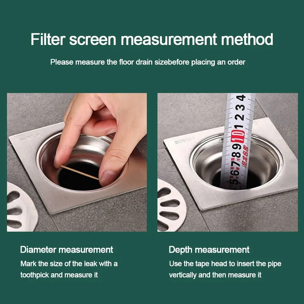 

Anti-Clogging Floor Drain Filter Mesh With Handle Anti-Pest Food Hair Stopper Stainless Steel Waste Drainer Sealing Cover