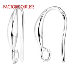 Wholesale 10pcs/lot Genuine 925 Sterling Silver Earrings Findings Fashion Design DIY Making Accessories Earring Hooks