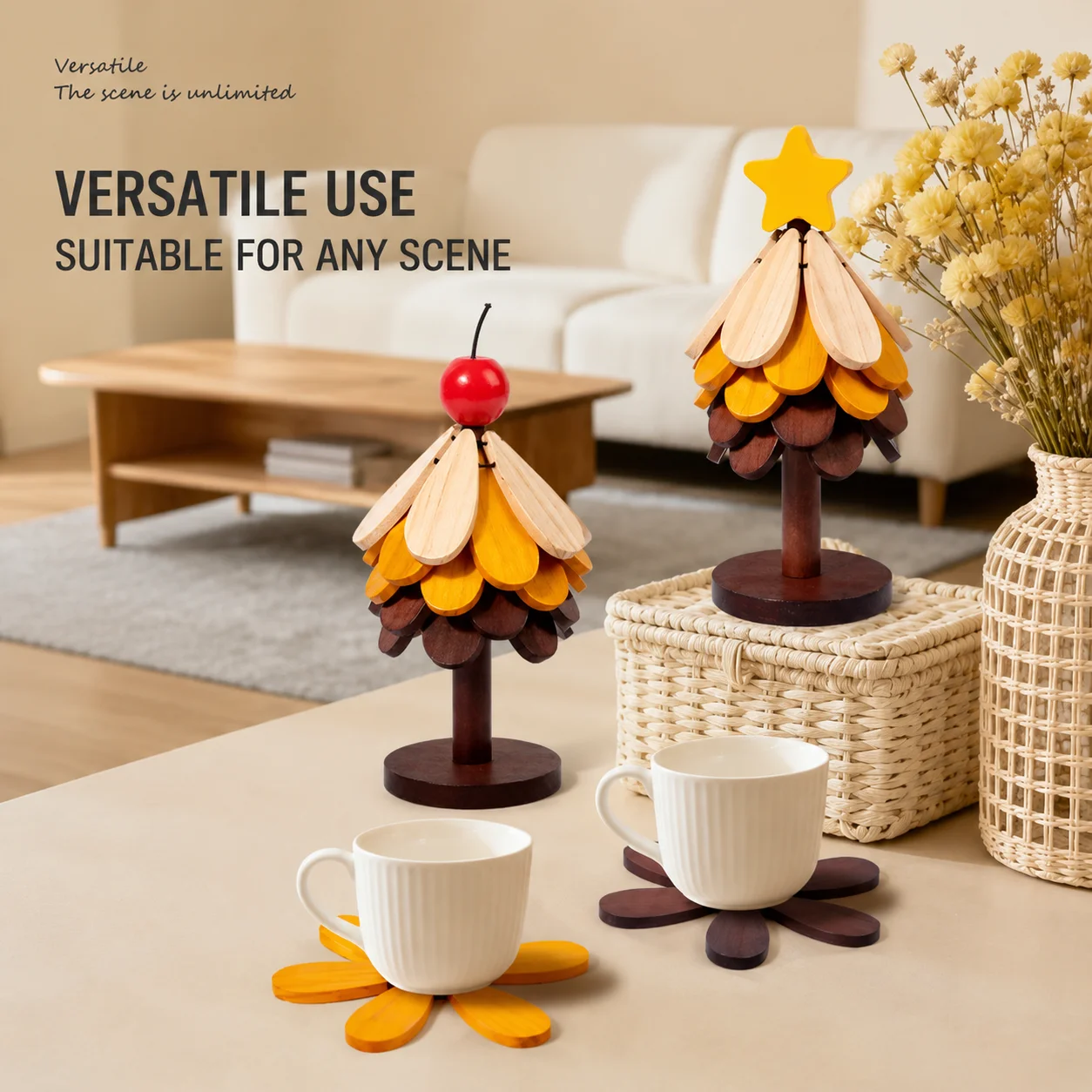 Creative Christmas Tree Shaped Insulation Mat Dining Table Anti-Scalding Pot Mat Unique Holiday Gift Personalized Home Decor